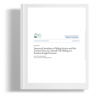 Numerical Simulation of Sliding Friction and Wet Traction Force on Smooth Tire Siding on a Random Rough Pavement