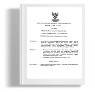Peraturan Menteri Keuangan Republik Indonesia Tentang Standar Biaya Tahun Anggaran 2013