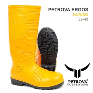 PETROVA ERGOS Sepatu Boots Tinggi Safety - Kuning - PVC Steel Toe
