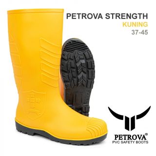 PETROVA STRENGHT Sepatu Boots Tinggi Safety - Kuning - PVC Steel Toe