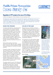 Regulation in PPP projects: the case of Port Klang