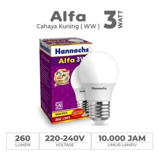 Hannochs Lampu Bohlam LED Alfa 3 watt Cahaya Kuning