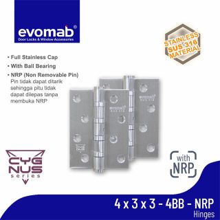 Evomab Engsel Pintu Stainless SUS 316 4x3x3 -4Bb - NRP