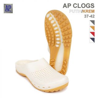 AP Boots AP CLOGS Putih Krem - Sepatu Slip On PVC
