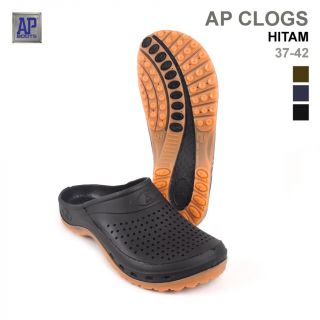 AP Boots AP CLOGS Hitam - Sepatu Slip On PVC