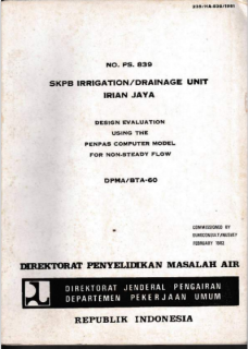 Skpb Irrigation/Drainage Unit Irian Jaya