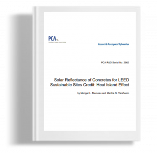 Solar reflectance of concretes for LEED sustainable sites credits : Heat island effects