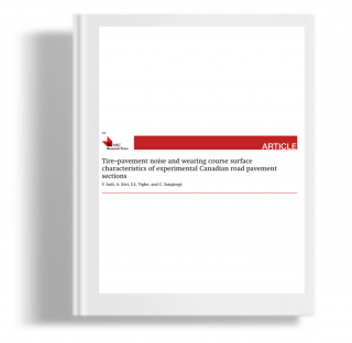 Tire Pavement noise and wearing course surface characteristic of experimental canadian road pavement sections