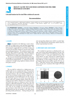 Test and Design Methods for Steel Fibre Reinforced Concrete RILEM TC 162-TF